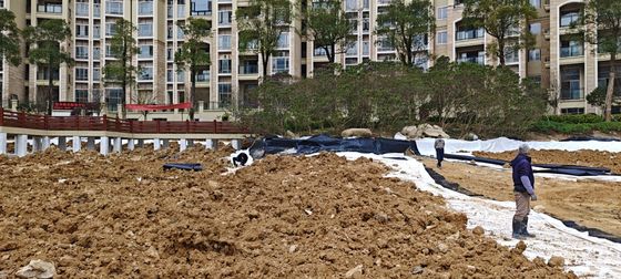 Устойчивый HDPE гладкая геомембрана для искусственного озера Противопроникновение проекта Прочность на разрыв 20-80N / мм Удлинение при разрыве 700%