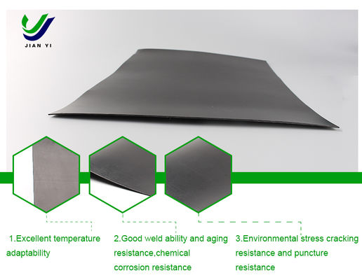 Высокопроизводительная гладкая геомембрана из HDPE с 700% удлинением при разрыве, отличной химической устойчивостью и настраиваемой шириной для аквакультуры